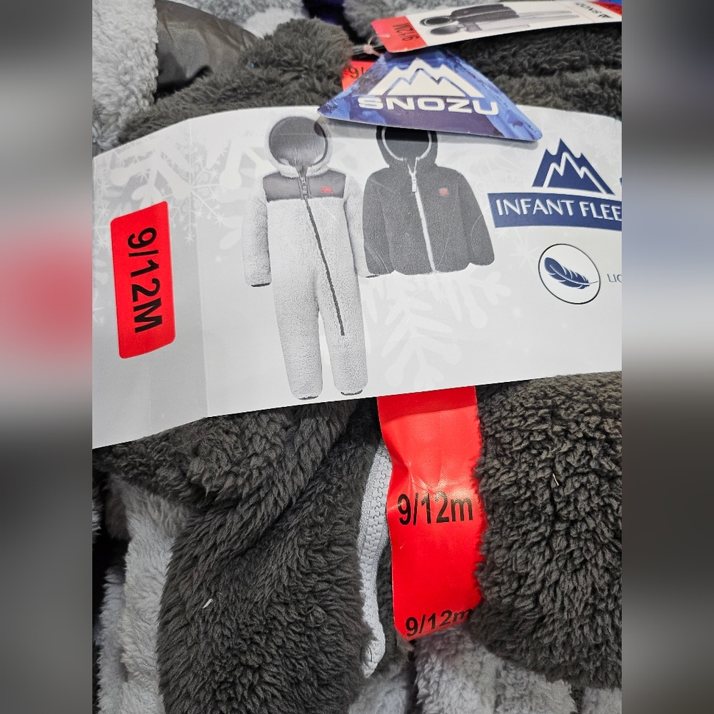 Snozu Infant 2-piece Fleece Set, Blue nwt 9/12m grey/dark charcoal